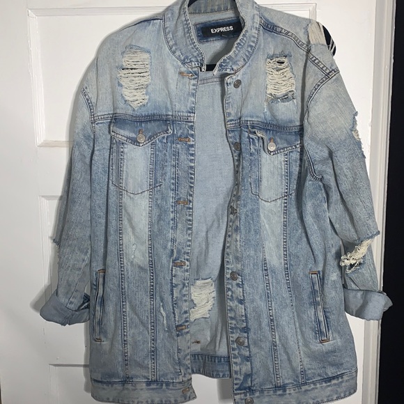 Express Jackets & Blazers - Express distressed denim jacket